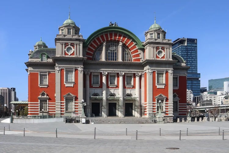 The historic Osaka City Central Public Hall in Nakanoshima