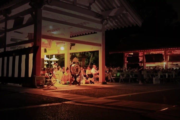 Gagaku performed at the Moon Viewing Festival
