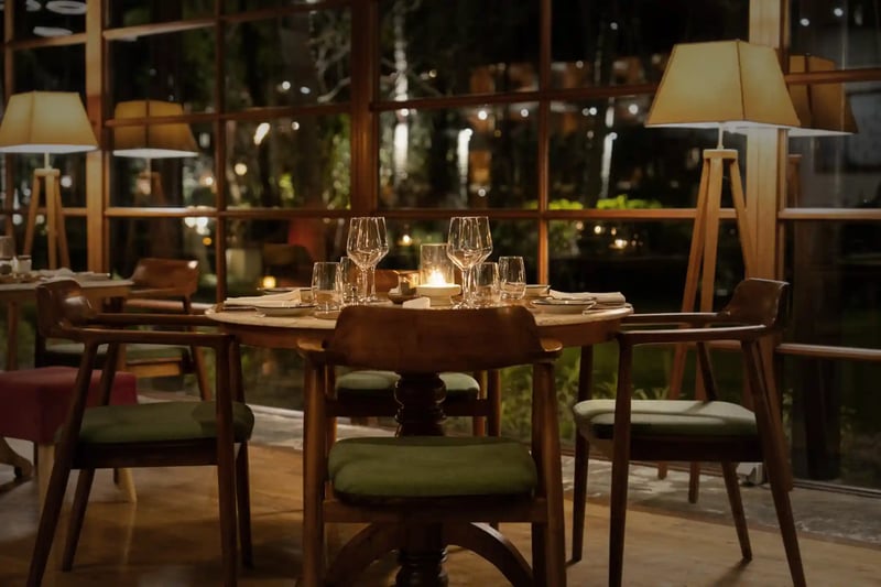 The counter of a high-end Kobe restaurant
