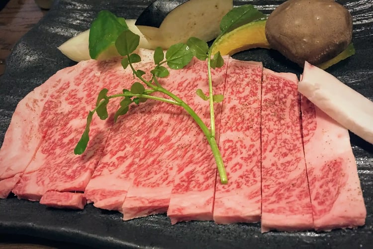 Hida beef steak with beautiful marbling