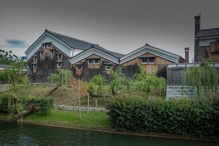 Sake breweries along the Horikawa River in Fushimi, Kyoto
