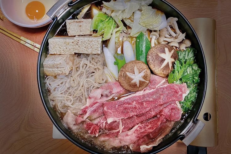 Sukiyaki made with Matsusaka beef