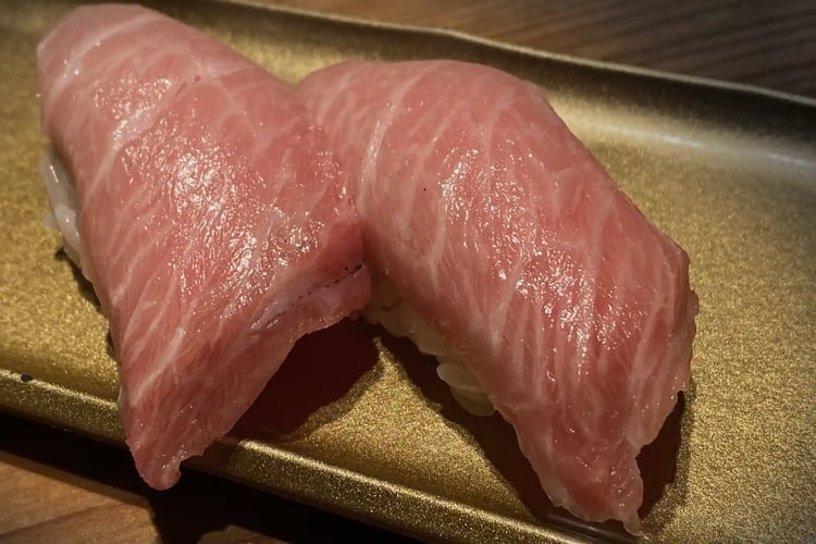 Nigiri sushi with otoro