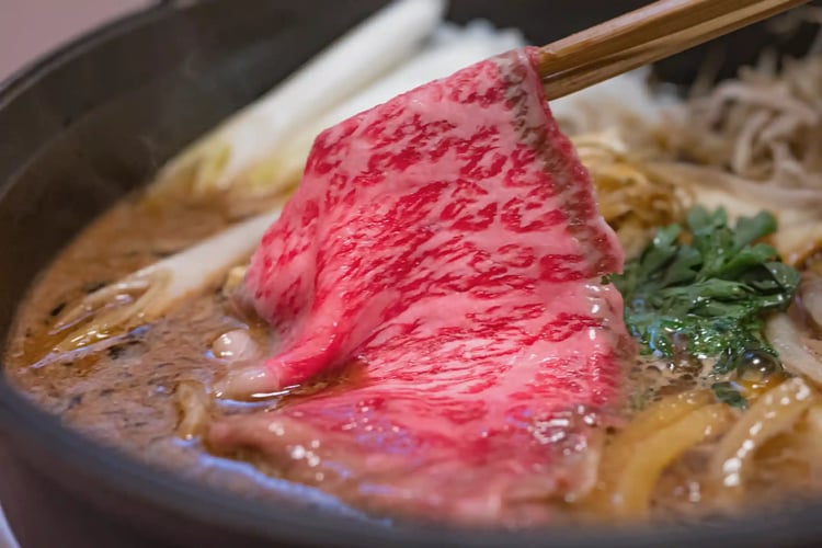 High-Grade Marbled Beef for Sukiyaki
