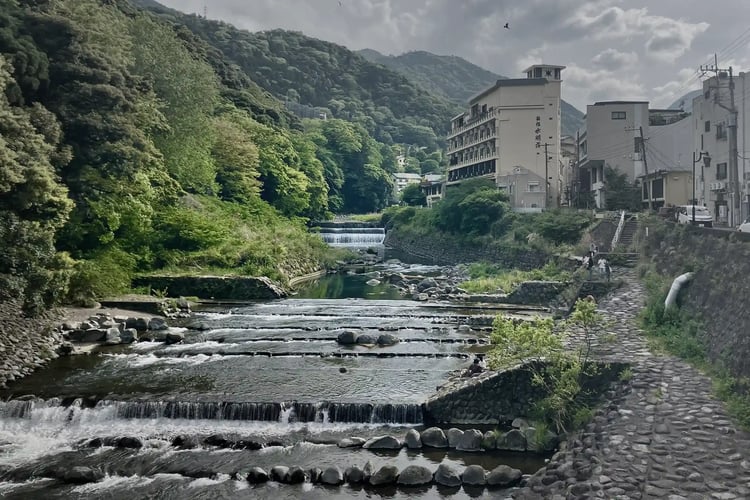 The view from Ajisai Bridge in Hakone-Yumoto