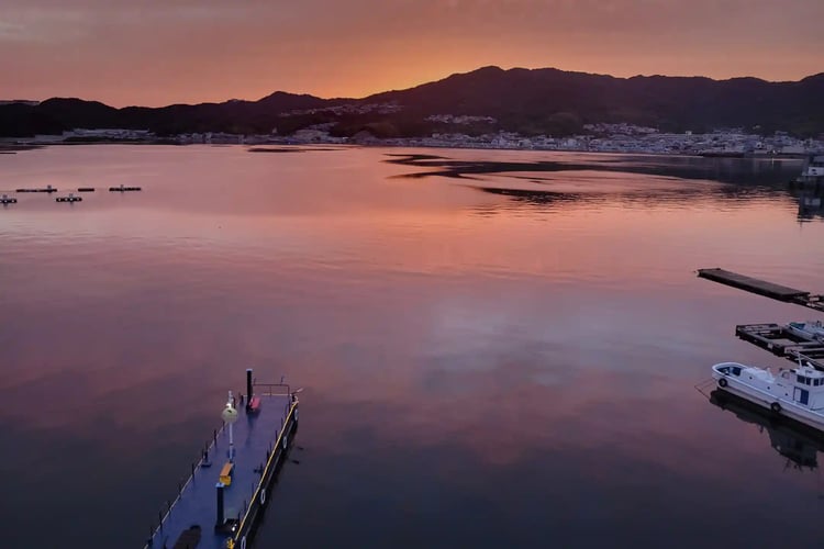 Sunset at the harbor, Awaji Island