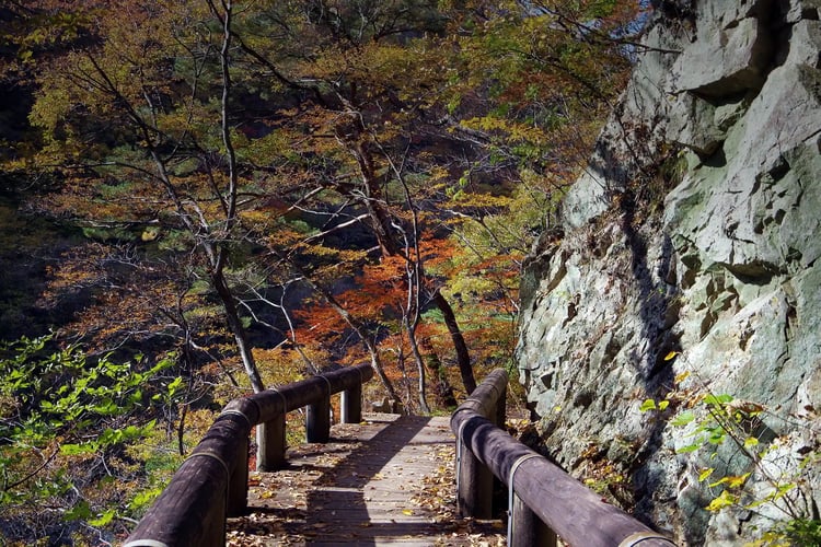 Tochigi Prefecture Ryuokyo Gorge to Kawaji Onsen Hiking Trail