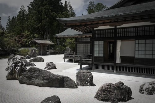 Banryu-tei Rock Garden (Karesansui) at Kongobu-ji Temple Koyasan