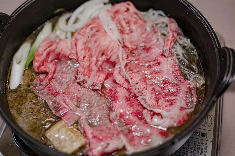 High-grade marbled beef sukiyaki