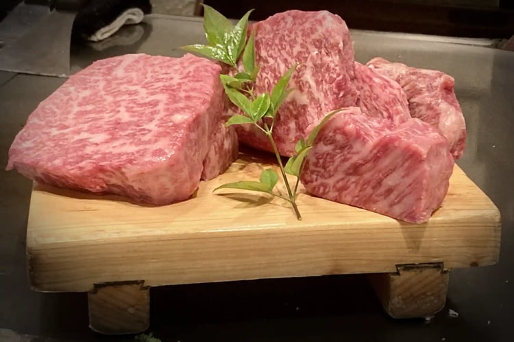 Selected Kuroge Wagyu beef for steak