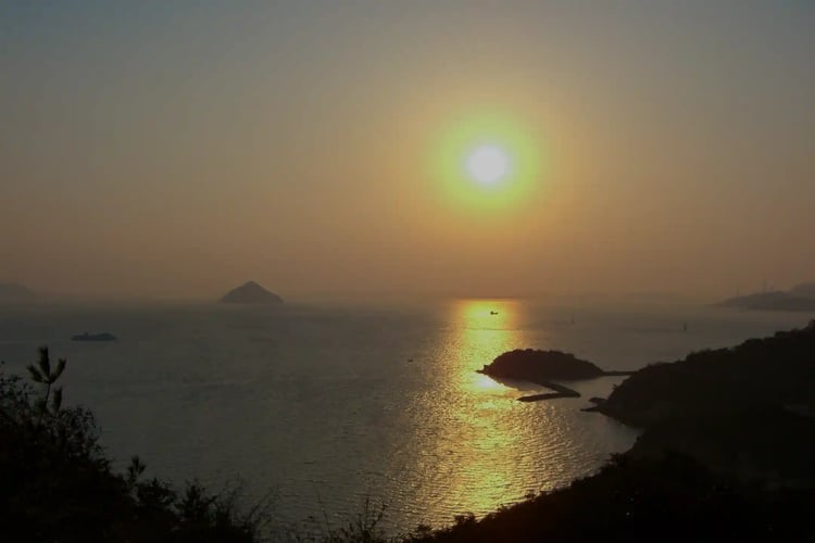 The sea at dusk on Naoshima Island, Kagawa Prefecture