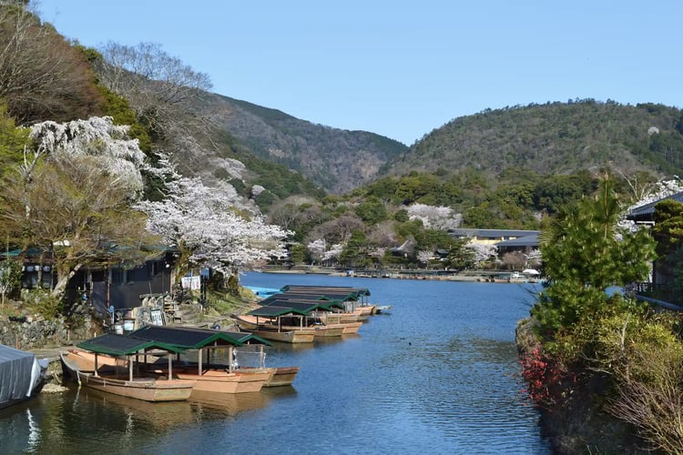 Arashiyama Boat Pier for the Hozu River Cruise (or Hozu-gawa River Cruise)