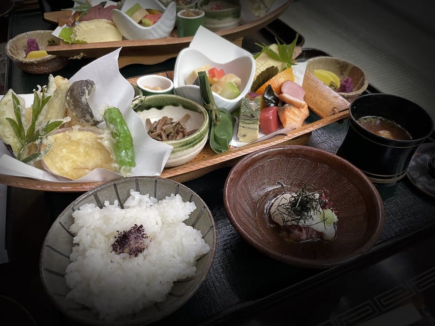 traditional Japanese multi-course dinner