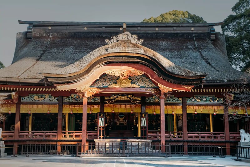 The main hall of Dazaifu Tenmangu, the shrine to Sugawara no Michizane