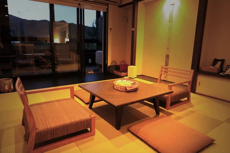 Japanese-style room at a ryokan