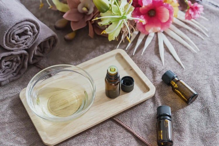 A young woman receiving a spa treatment
