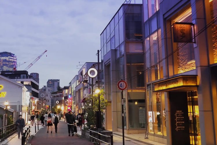 Cat Street at sunset in Shibuya and Harajuku