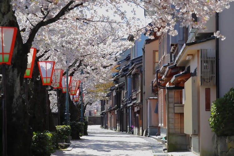 The Chaya District Scenery of Kazuemachi in Kanazawa City