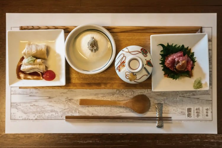 A Petite Lunch with Unique Tableware