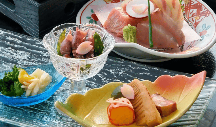 Traditional Japanese multi-course dinner