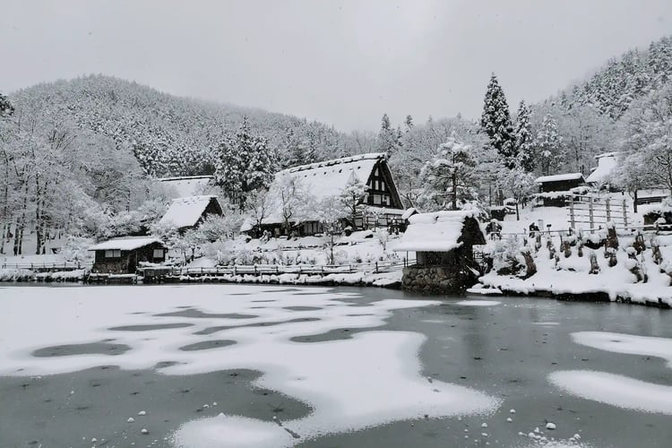 Hida-no-Sato in Winter with Snow