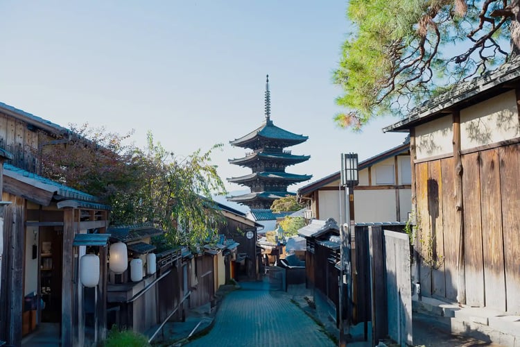 The townscape of Kyoto and Yasaka Pagoda
