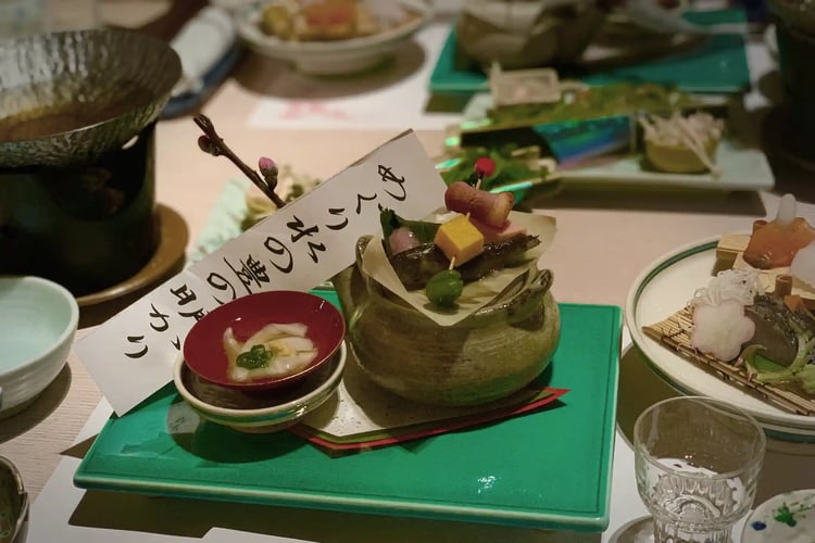 traditional multi-course Japanese dinner