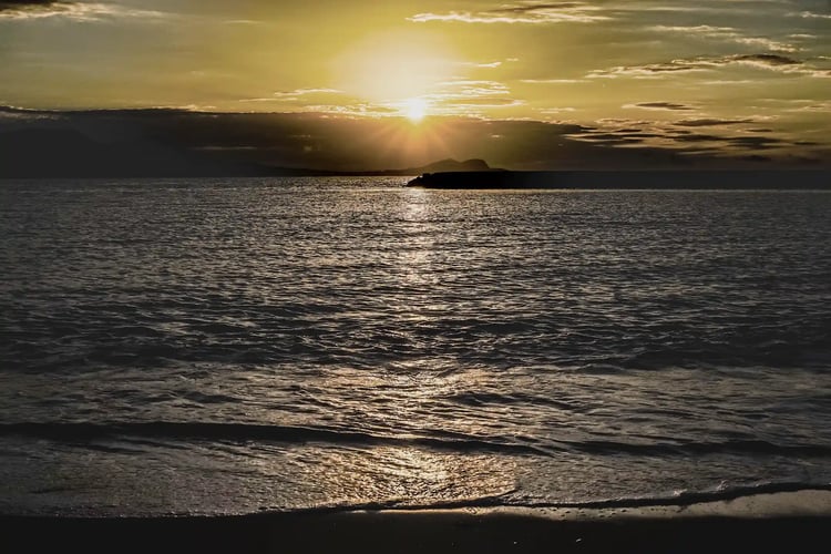 A Goto Island Scenery View of the Beach at Dawn