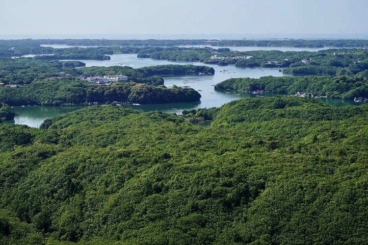 The view of Ago Bay from Yokoyama Observatory Mie Prefecture