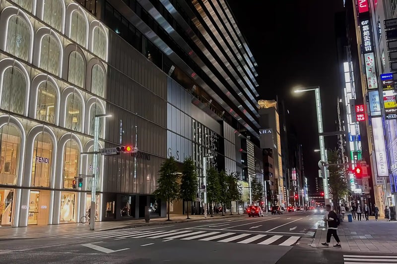 Ginza 5-chome at night