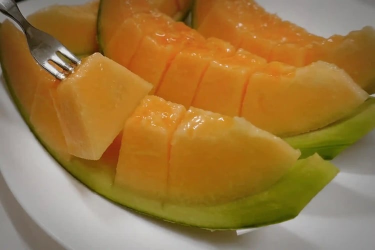 A Succulent Yubari Melon with Delicious, Deep Orange Flesh