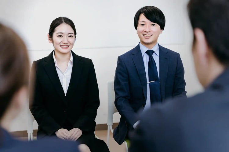 University studentsjob seekers being interviewed (for job hunting)