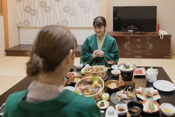 Dinner at the onsen resort