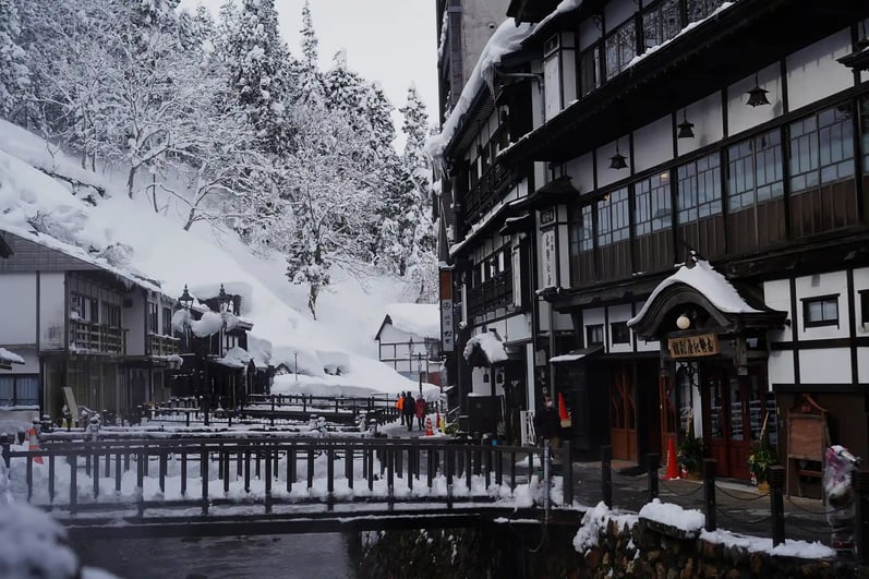 Ginzan Onsen in the snow