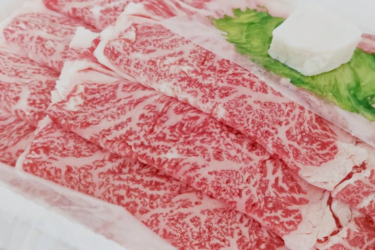 Sliced Yonezawa beef