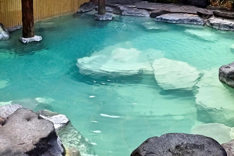 A Free-Flowing Sulfur Hot Spring Open-Air Bath