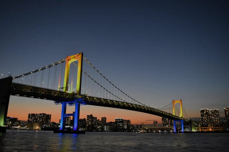 The Rainbow Bridge at Night in Odaiba