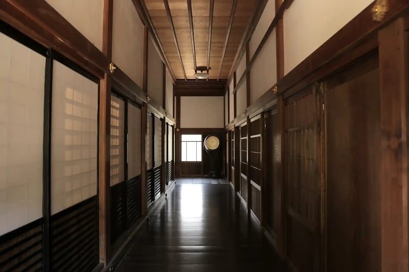 Atmospheric hallway of a Ryokan