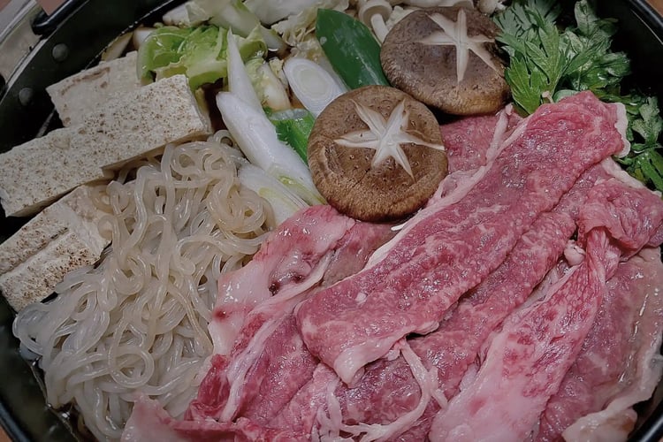 Sukiyaki with Kobe Black Wagyu