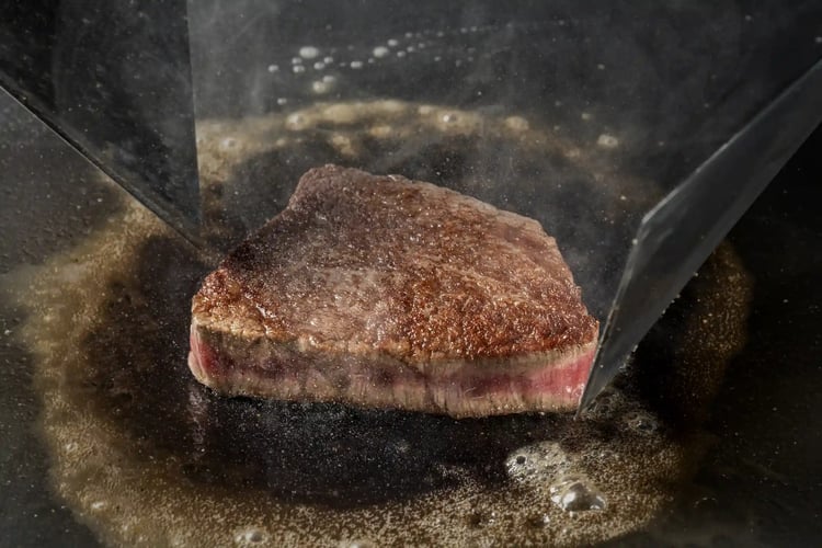 Teppanyaki-style beef is a specialty of the Kansai area