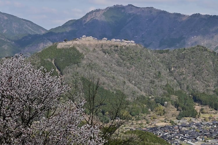 Takeda Castle in spring, Tajima region, Hyogo Prefecture