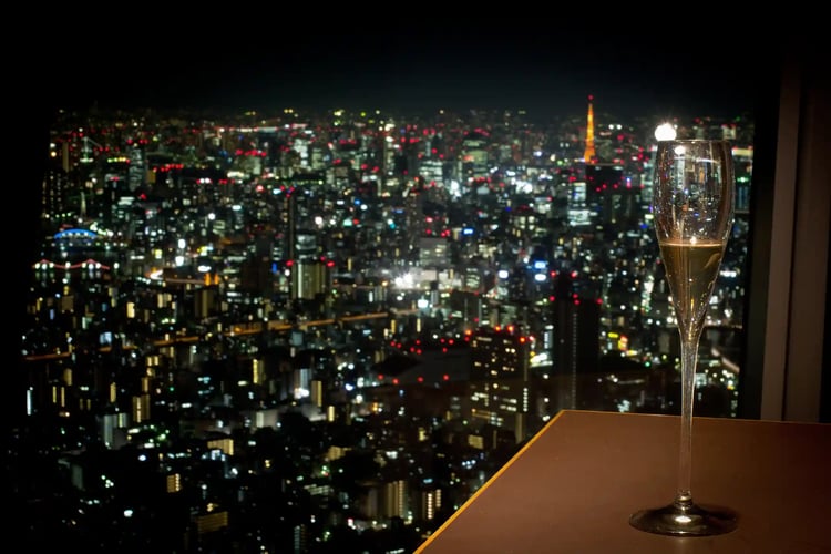 Champagne and the city lights