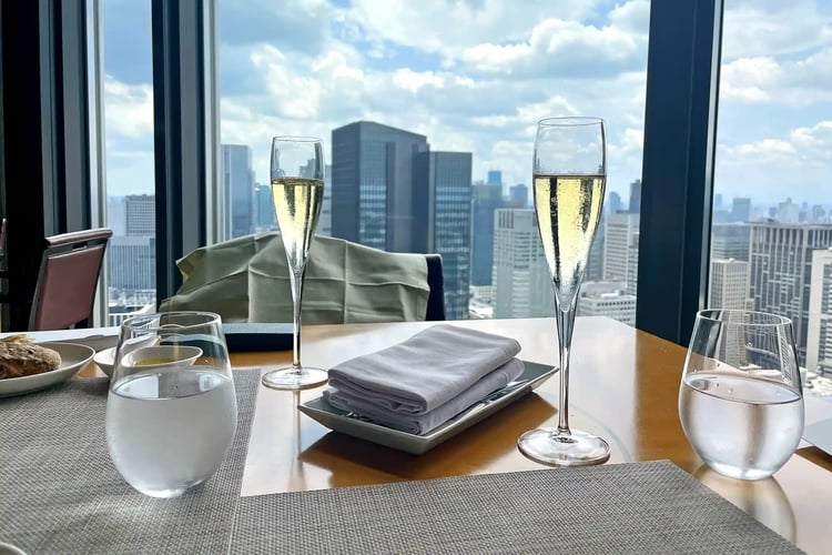 Champagne and the view