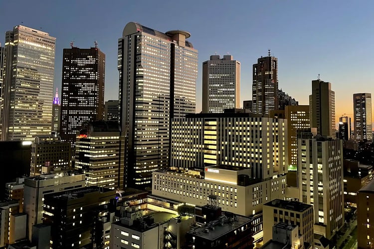 Sunset over the Shinjuku skyscrapers