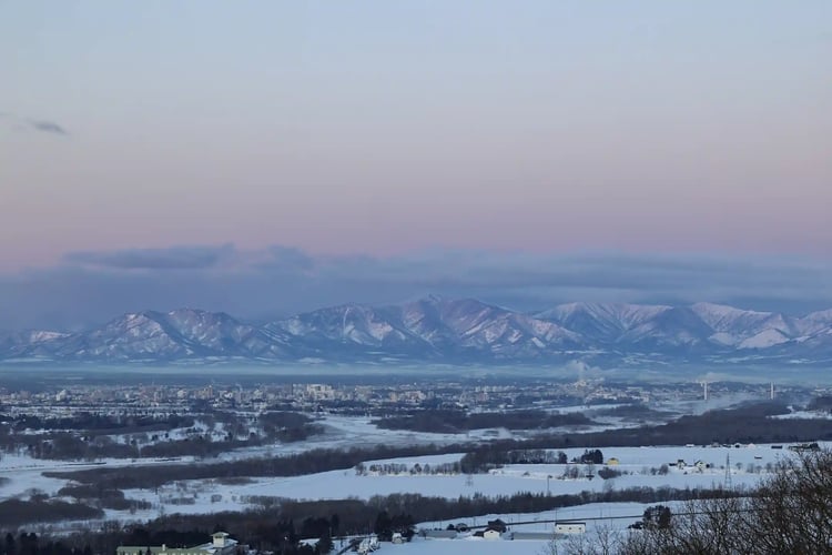 Sunrise over the Hidaka Mountains
