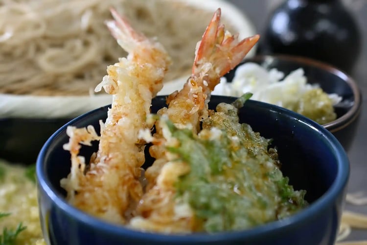 Tempura Rice Bowl and Chilled Soba Noodles