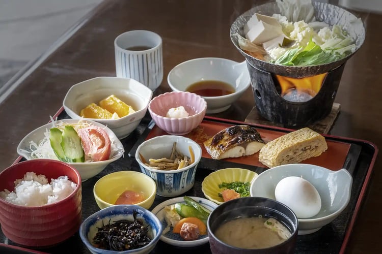 A lavish Ryokan breakfast