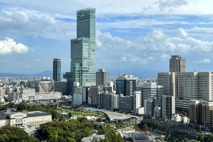 The view of Abeno Harukas from Tsutenkaku Tower, Osaka