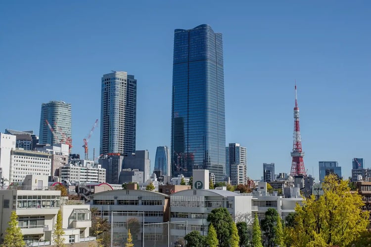 The view of Azabudai and Akasaka from Roppongi 6-chome, Tokyo