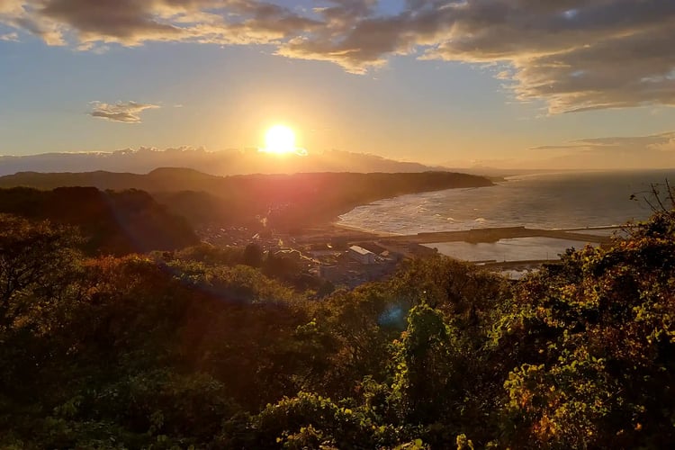 The setting sun
